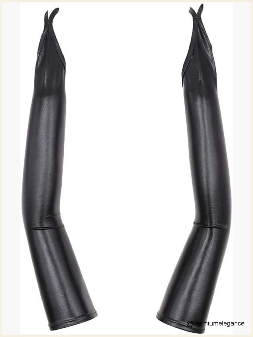 Faux Leather Long Fingerless Gloves Opera Arm Warmers